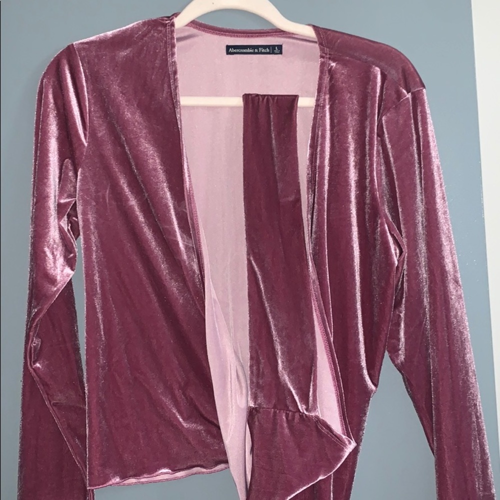Long Sleeve Velvet Wrap Shirt